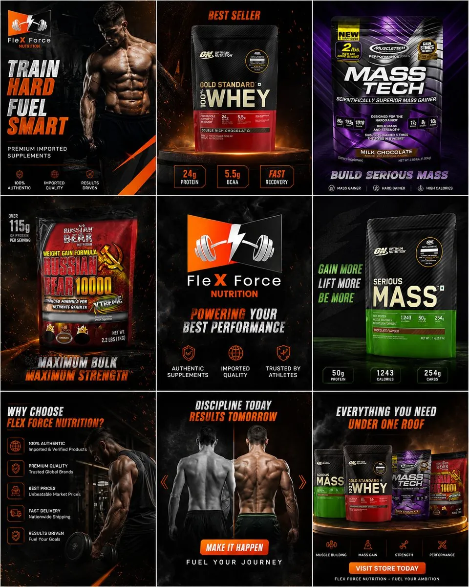 Flex Force Nutrition — brand & campaign creative by ScaleviX